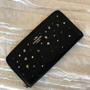 Brand new black embellished Coach wallet